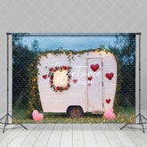 Aperturee - Aperturee Night Forest Lighted Rose Car Valentines Day Backdrop
